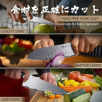 Purple Dragon Knife Set, 3Pcs Kitchen Knives Set, German VG10 Steel Japanese Chef Knife 7.8 Inch Santoku Knife 7 Inch Utility Knife 5.1 Inch, Razor-Sharp Knives with Gift Box