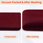Homaxy 100% Cotton Waffle Weave Kitchen Dish Cloths, Ultra Soft Absorbent Quick Drying Dish Towels, 12 x 12 Inches, 6-Pack, Burgundy