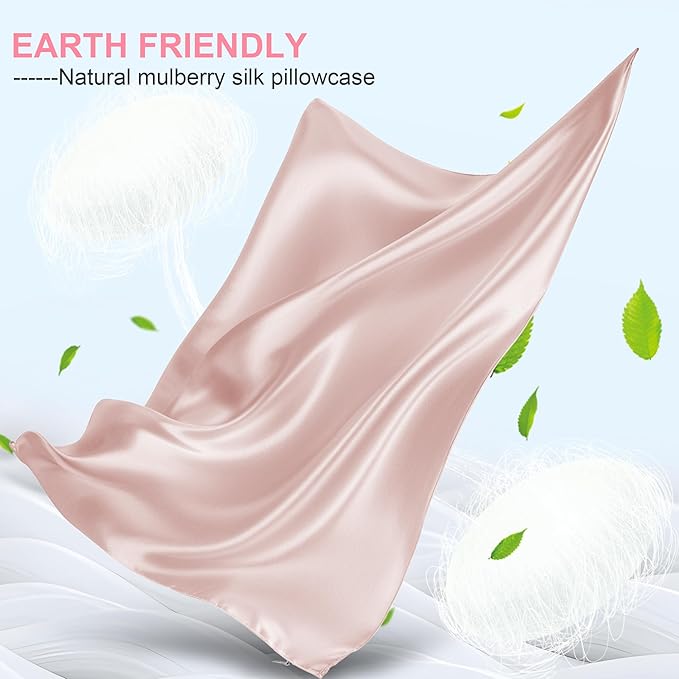 Mulberry Silk Pillow Cases 2 Pack King Size 20x36 Inches with Hidden Zipper, Ultra Smooth and Soft Breathable Cooling Silk Satin Pillowcase Set of 2, Better for Hair and Skin, Gifts for Women Men