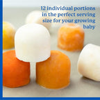 Samuelworld Baby Food Storage Container, 12 Portions x 2.5oz - BPA Free Silicone Freezer Tray with Clip-On Lid for Breast Milk Storage, Homemade Baby Food, Vegetable & Fruit Purees - Brown