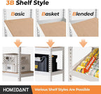 HOMEDANT 5 Tier White Storage Shelves Adjustable Laminated Boltless Garage Metal Shelving Unit Heavy Duty Utility Rack Shelf Warehouse Pantry Closet Kitchen 35.9" W x 16.2" D x 71.3" H White 3Pack