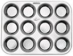 Fox Run Muffin and Cupcake Pan, 12 Standard Cup, Stainless Steel