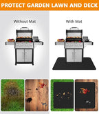 Fireproof Grill Mat for Blackstone, Outdoor Under Grill Mats for Deck Protector, 48 x 30 inch Heat Resistance BBQ Pad, Protects Floors Decks Patios from Sparks Embers Hot Oil, Gloss Black