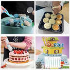 298 Pcs Cake Decorating Kit with Cake Turntable,Cake Leveler,24 Numbered Icing Tips,2 Spatulas,3 Comb Scrapers,8 Carved Pens,100 Pastry Bags,100 Paper Cupcake Liners, (Green)