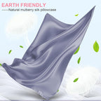 Mulberry Silk Pillow Cases King Size with Hidden Zipper, Ultra Smooth and Soft Breathable Cooling Silk Satin Pillowcase for Hair and Skin, Gifts for Women Men (Grayish Blue, 20x36 Inches, 1 Pack)