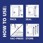 Hefty Shrink-Pak - 4 Large Vacuum Storage Bags for Clothes, Pillows, Towels, or Blankets - Space Saver Vacuum Sealer Bags Ideal Under Bed Storage Solutions