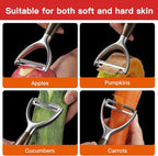 JUSEEPO Premium Vegetable Peeler, Y Type Swivel 304 Stainless Steel Blade Comfortable Solid Wood Handle, Practical gift for the home kitchen mom grandma for Veggie, Fruit, Potato(Exotic Ebony)