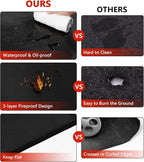90 x 48 inch Under Grill Mats for Outdoor Grill, Double-Sided Fireproof Deck and Patio Protector Mat, Waterproof Oil-Proof BBQ Floor Pad Indoor Fire Pit Fireplace Mat
