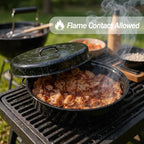 Turkey Roaster Pan 18in Roasting Pan With Lid Enamel Carbon Steel Roaster Pot with 16in Inner Diameter,18 pound large capacity Resistance up 900°F Oval Cookware