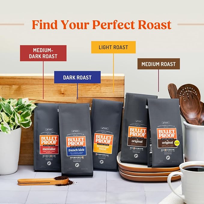 Bulletproof Breakfast Blend Light Roast Ground Coffee, 12 Ounces, Clean Coffee Tested for Toxins, Packaging May Vary (Pack of 2)
