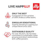 Illy Ground Moka Coffee - Intenso Bold Roast - Mild & Balanced - 100% Arabica - Pre-Ground for Moka Pot - Pressurized Packaging Sealed for Freshness - 8.8oz (Pack of 6)