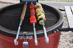 BBQ Shish Kabob Skewers, Kebab Skewers 17.7" Stainless Steel Reusable Flat BBQ Sticks for Meat Chicken Shrimp and Vegetable(8-Pack)