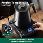 Electric Kettle, HIYAKOI Gooseneck Electric Kettle with Temperature Control, Pour Over Kettle for Coffee & Tea, 1200W Quick Heating Stainless Steel Hot Water Kettle Electric, Keep Warm, 0.8L