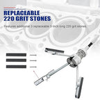 Engine Cylinder Hone Adjustable Deglazer Set for Grinding Holes from 2" to 7" in Diameter, Adjustable Brake Piston Honing Tools with Extra 3-Piece 3" Long Stones 220 Grit (3")
