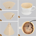 Segarty Coffee Filters Cone, 200 Count #2 Natural Brown Unbleached Paper, Disposable Pour Over Coffee Filter, 02 Size Coffee Filter for Single Serve Brewing Dripping
