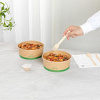 Restaurantware Compostable Paper Food Containers 200 Pack Of 50 oz BPI-Certified Round Kraft Salad Bowls Disposable Grease-Resistant Meal Prep Take Out Containers For Ice Creams, Soups, Snacks