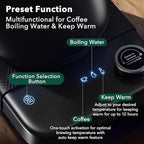 Electric Kettle, HIYAKOI Gooseneck Electric Kettle with Temperature Control, Pour Over Kettle for Coffee & Tea, 1200W Quick Heating Stainless Steel Hot Water Kettle Electric, Keep Warm, 0.8L