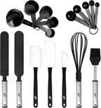 Silicone Spatula Set, 17 Piece Baking Utensils, Nylon and Stainless Steel, Non Stick and Heat Resistant Bakeware set New Baker's Gadget Tools Collection