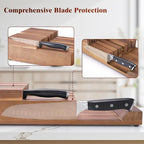 In-Drawer Knife Block, Acacia Wood Kitchen Knife Drawer Organizer, Knife Holder without Knives For Up to 12 Knives Steak Knife Chef Knife