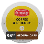 Community Coffee Coffee & Chicory 96 Count Coffee Pods, Medium-Dark Roast, Compatible with Keurig 2.0 K-Cup Brewers 24 Count (Pack of 4)