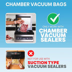 Chamber Vacuum Sealer Bags,10"x14" 200 Pcs Pre-cut Chamber Machine Pouches,Heavy Duty Chamber Vacuum Bags for Commercial Sealer,Food Storage,Meal Prep,Sous Vide,Meat Cheese Goods, BPA Free