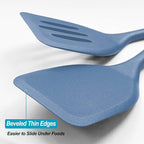 Silicone Spatula Turner Set, High Heat Resistant Spatulas with Seamless One Piece Design, Nonstick Rubber Flippers Utensils for Baking & Cooking,BPA-Free, Starry Blue,11IN