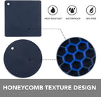 Joyhalo Trivets for Hot Dishes - Hot Pads for Kitchen, Silicone Pot Holders for Hot Pots and Pans, Silicone Mats for Kitchen Countertops, Table, Flexible Easy to Wash and Dry, Navy