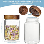 Glass Food Storage Jar with Lids Spoon Glass Coffee Canister Borosilicate Glass Food Containers for Ground Coffee Beans Nut Pasta Sugar Candy Spice Rice Tea (900ml(30oz)-1 pack)
