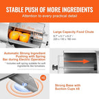 VEVOR Electric Vegetable Slicer, 0-0.5"/0-12mm Thickness Adjustable Commercial Slicer Machine, Convertible to Manual, Stainless Steel Food Cutter Slicing Machine, Large Feed Port for Potato, Tomato