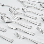 KINGSTONE Silverware Set, 65-Piece Flatware Set for 12, 18/10 Stainless Steel Cutlery Set with Bead Edge, Utensil for Kitchen, Home, Party, Wedding, Mirror Polished, Dishwasher Safe, Featured Gifts