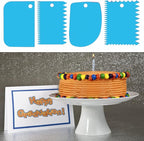 Cake Scraper, Cake Smoother Scraper Set, Dough Scraper Icing Scraper Polisher Tool, Cake Decorating Comb, Icing Smoother Plastic Sawtooth Cake Icing Kitchen Baking Cake Edge (Blue)