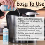 IMPRESA Coffee Machine Descaler - Machine-Safe Formula & Descaling Solution - Universal Descaler for Coffee Maker Compatible with Keurig, Nespresso, Breville & More - 3 Pack, 6 Uses, Made in USA