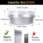 Beasea Mini Pie Tins with Lids, 20 Pack 4 Inch 8oz Disposable Creme Brulee Ramekins Silver Mini Small Aluminum Foil Pie Tart Cake Baking Pans Individual Round Containers Oven Safe for Baking