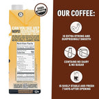 Wandering Bear Organic Caramel Cold Brew Coffee - Strong, Bold, Smooth, Unsweetened, Shelf-Stable, Ready to Drink, Gluten Free, & Vegan Iced Cold Brewed Coffee Drink - 32 fl oz, 3 pack