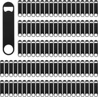 100 Pack Flat Beer Bottle Opener 5 inch Stainless Steel Flat Bottle Opener Black Beer Bottle Openers for Bartender Kitchen Bar Restaurant (5 Inch)