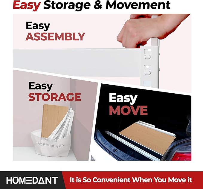 HOMEDANT White 5 Tier Laminated Boltless Heavy Duty Garage Storage Adjustable Wide Size Metal Shelving Unit Utility Rack Shelves Organization Shelf Shed Warehouse 47.7" W x 24.1" D x 71.3" H 1Pack