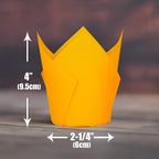 Orange color Large size Tulip Baking Cups 2-1/4"(Base diameter) x 4"(Wall height) Parchment paper baking cupcake Muffin liners, Case of 130 pcs