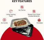 Flame-Free Catering Heat Pads & Buffet Kits – Sustainable Natural Mineral Food Warming Solution for Full & Half Pans (Party Kit/Pack of 12)