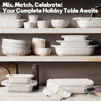 Artena Soup Bowls 32 OZ, Cereal Bowls Set of 4, White Embossment Ceramic Ramen Bowls for Dinner, Salad, Pho, Noodle, Pasta, Snacks, Dishwasher Microwave Safe, 6.3 Inch, Wheat Leaf