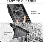 [All in 1] Upgraded Version Safe Mandoline Slicer for Kitchen, Adjustable Thickness. and Spiralizer, Veggie Slicer, Rapid Prep Mandoline, Detachable Blade, Cleaning Brush (Black Knight)