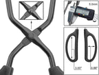 Stainless Steel Kitchen Tongs 10" and 12" Set, Comfortable Grip Scissor Tongs for Cooking, Grilling & Serving (Black)