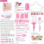 Cake Decorating Supplies Kit Tools 356pcs, Nifogo Baking Accessories with Cake Turntable, Pastry Piping Bag, Piping Icing Tips for Beginners