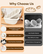 Feagar Banneton Bread Proofing Basket Set - 2 Pack Oval Cotton Rope Bread Basket with Liners, Covers & Proofing Cloth for Artisan Bread Baking, Sourdough Bread Baking Supplies