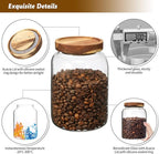 Glass Coffee Storage Jar with Lids Spoon Thicken Glass Coffee Canister Borosilicate Glass Food Containers for Ground Coffee Beans Nut Pasta Sugar Candy Spice Rice Loose Tea