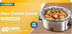 SMARTAKE Slow Cooker Liners, Extra Large Size 14"x 22" Disposable Cooking Bags, Fit 6QT to 10QT for Slow Cooker, Cooking Trays, Suitable for Oval & Round Pots, 60 Liners