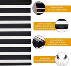 Persilux Cordless Zebra Blinds for Windows Free-Stop Roller Window Shades (35" W X 64" H, Black) Dual Layer Light Control for Day and Night, Light Filtering Sheer Shades for Home, Easy to Install