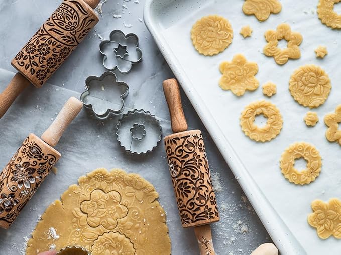 EGYPT HIEROGLYPHS EMBOSSING ROLLING PIN LASER ENGRAVED ROLLING PIN for EMBOSSED COOKIES GIFT for FRIEND
