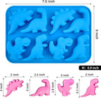 JOERSH 2Pcs Dinosaur Silicone Candy Molds Gummy Dinosaur Molds 8-Cavity Shaped with T-rex, Stegosaurus, Triceratops, Brontosaurus, Non-Stick for Chocolate, Cookie, Snacks, Cake Decorations