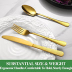 40 Pcs Gold Silverware Set for 8 with Hammered Design, Food Grade Stainless Steel Flatware Set, Eating Utensils Sets Include Fork/Knife/Spoon, Cutlery Set, Dishwasher Safe