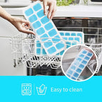 Ice Cube Trays 4 Pack, Airabc Silicone Ice Cube Trays with Removable Lid, Easy-Release Flexible 14-cube Ice Trays, LFGB Certified and BPA Free, Stackable Ice Trays with Covers for Cocktail, Freezer